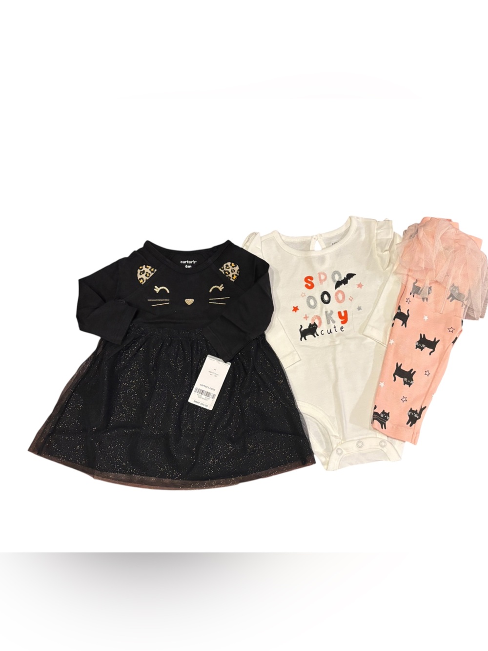 NWT Carter’s Halloween Dress and 2 piece outfit, size 6M